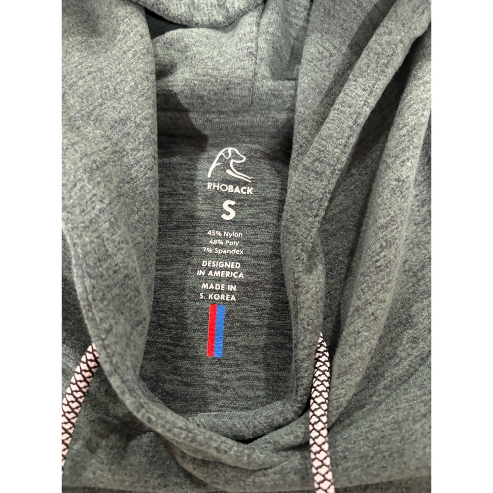 Rhoback Heathered Slate Gray Hooded Pullover Sweatshirt - Picture 6 of 7